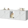 thumbnail image 1 of AOILE Double Cat Litter Box Enclosure – Hidden Litter Box Furniture for 2 Cats, Wooden Side End Table & TV Stand, 1 of 5