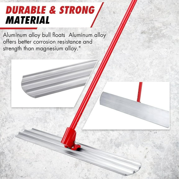 AOILE Magnesium Bull Float for Concrete Finishing – Heavy-Duty Cement Smoothing Tool with Adjustable Handle Bracket