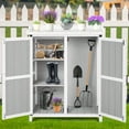 thumbnail image 1 of AOILE Potting Bench Outdoor Cabinet with Metal Tabletop Wooden Storage Cabinets Weatherproof for Outside Planting Work Benches with Adjustable Shelf and Doors for Garden Patio Lawn, 1 of 8