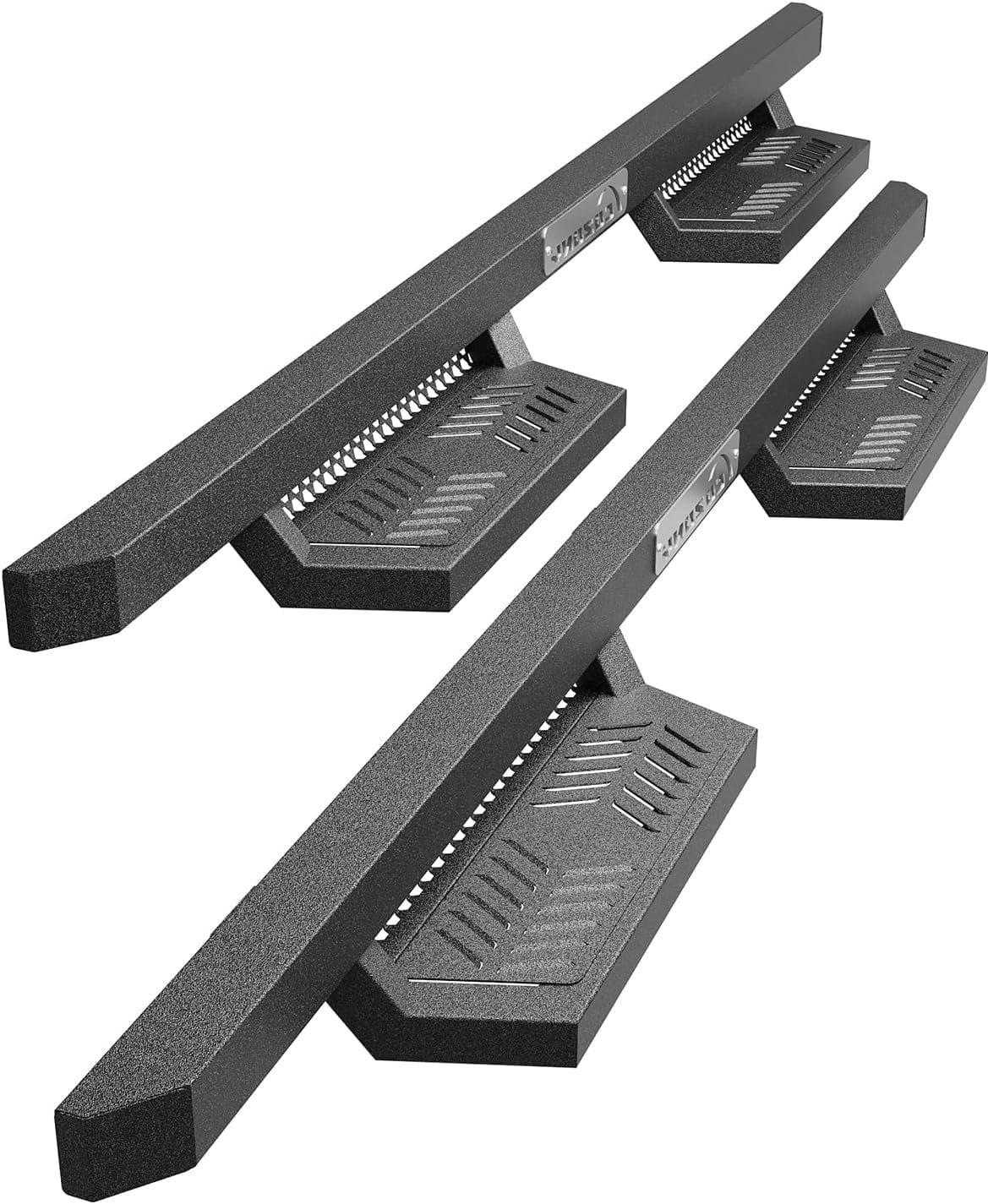 Running Boards Side Steps For Ram 1500 Crew Cab 2019-2024 - Black Steel Slip-Proof Nerf Bars, Easy Installation