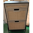 thumbnail image 1 of AOILE Shoe Storage Cabinet with 2 Flip Doors and Drawers – Natural Rattan Organizer with Metal Legs and Adjustable Shelf, Freestanding Rack for Entryway, 1 of 1