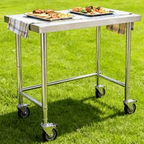 AOILE Stainless Steel Work Table, NSF Commercial Open Base Prep Table with Galvanized Legs, 400LBS Heavy Duty Utility Workbench for Kitchen, Restaurant, Home, Hotel, Garage, Laundry