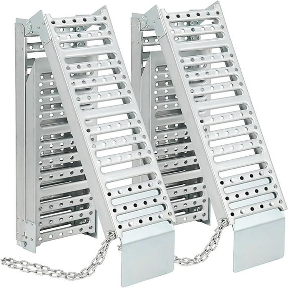 AOILE Steel Loading Ramps 1100 lbs 6 FT, 2Pcs Tri-Fold Portable Ramps ...