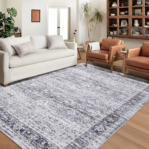AOILE Style Vintage Area Rug – Soft, Non-Shedding, Foldable, Machine Washable, Anti-Slip Entryway, Kitchen, Bedroom, Rug
