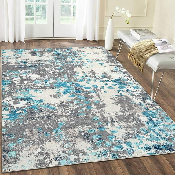 AOILE Washable Entryway Rug – Modern Abstract Non-Slip Ultra-Thin Floor Cover for Kitchen, Entrance & Bathroom