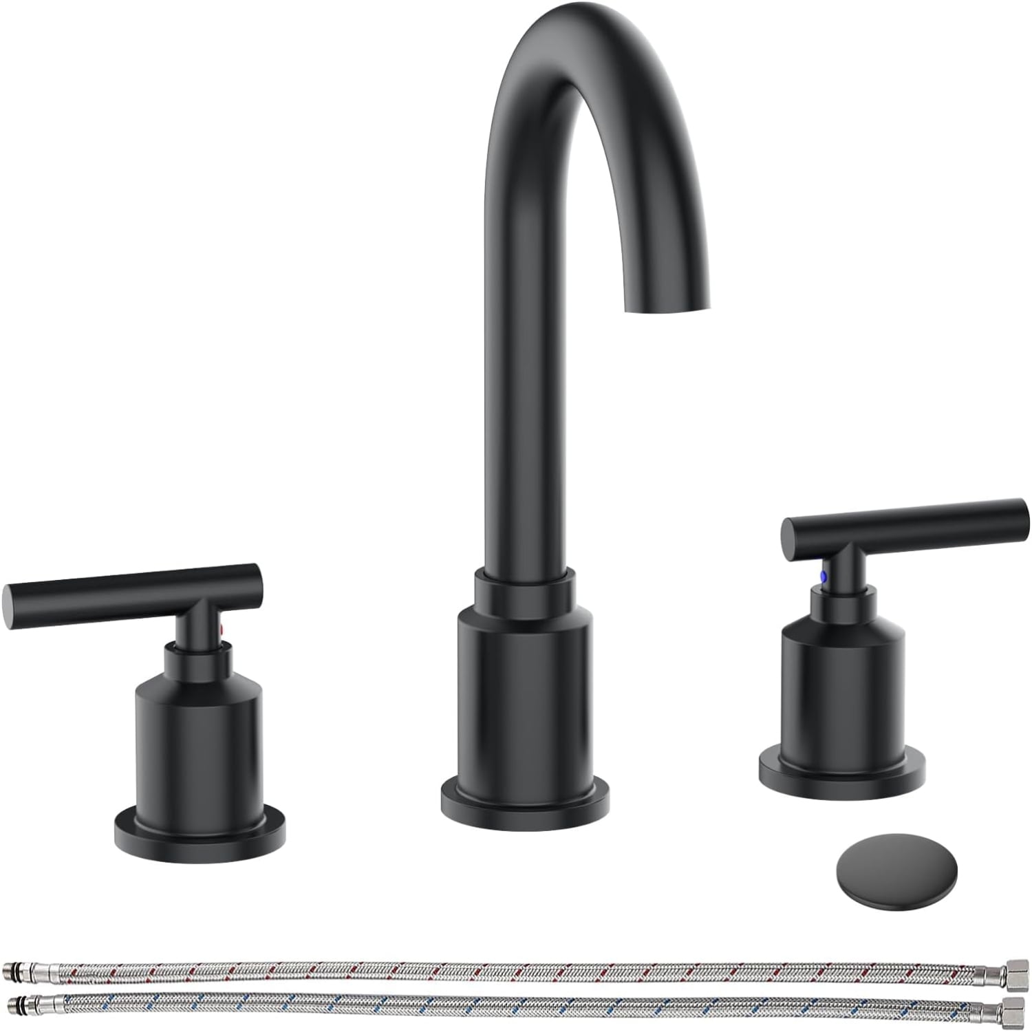 AOILE Widespread Bathroom Faucet - 8-Inch 3-Hole Sink Faucet with Stainless Steel Pop-Up Drain