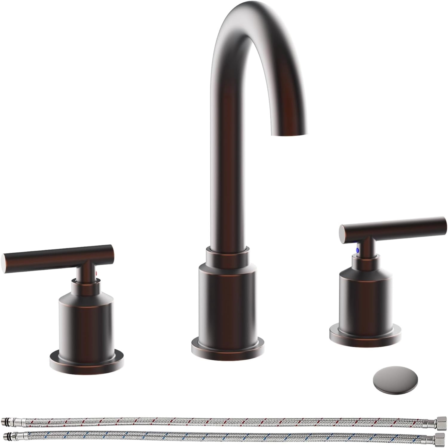 AOILE Widespread Bathroom Faucet - 8-Inch 3-Hole Sink Faucet with Stainless Steel Pop-Up Drain