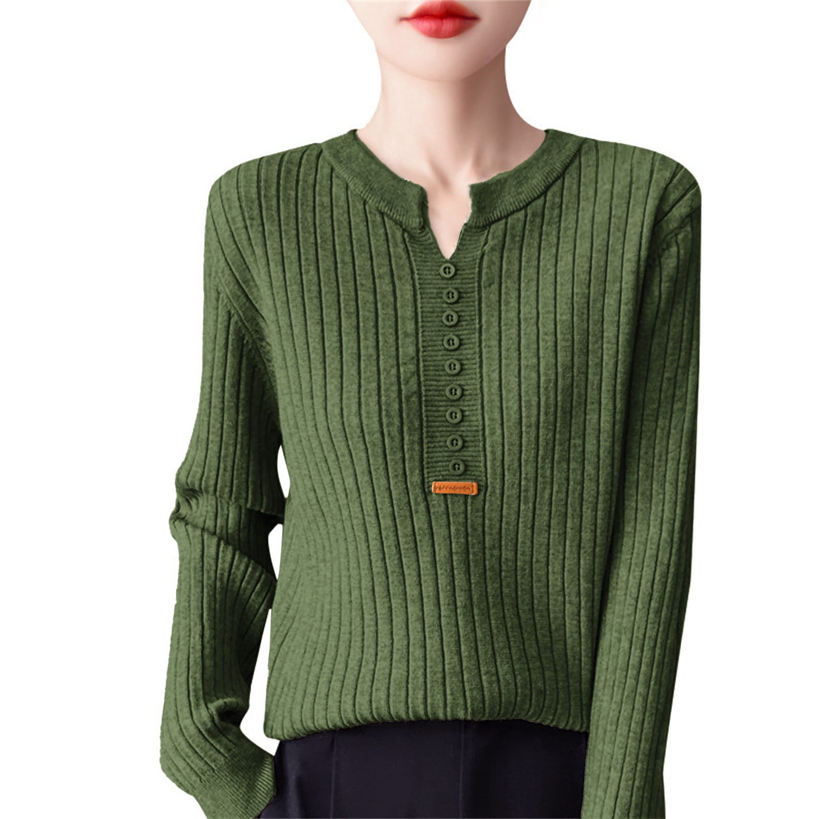 AOIROE Crew Neck Casual Fall Fashion Tops,Long Sleeve Tshirts for Women