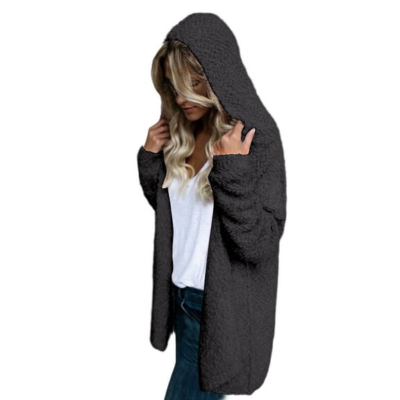 AOIROE Fall Jackets for Women 2025,Womens Long Sweater Coats,Fall Cropped Sweater Coats,Women's Loose Cable Knit Sweaters Long Sleeve,Loose Knit Sweater,Fall Coat,Winter Knit Outwear,Gray,M