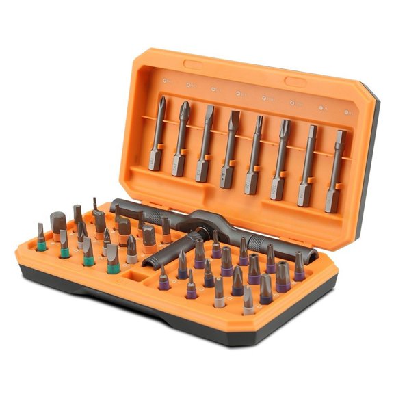 AOJA 42Pcs Magnetic Ratchet Screwdriver Set Compact Portable Ratchet Screwdriver with Reversible High Torque Drive Handle,C
