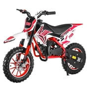 AOJA 49cc Kids Dirt Bike, Gas Powered Mini Motorcycle, Off-Road Motocross w/ Disc Brakes, 30KM/H Red