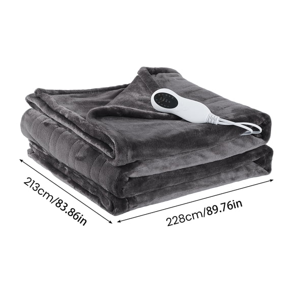 AOJA 84''x90''Dual-Sided Flannel Electric Heating Blanket, 10 Levels Adjustable Temperature Over-Heat Protection Heated Quilt, Auto-off 1-12 Hours Time Settings Thickened Winter Heated Blanket