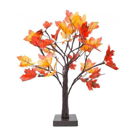 AOJA Maple Leaf Lighted Tree - Pre-Lit Fall Decor with Warm Glow Branches for Thanksgiving Table Centerpiece & Home Decor,A