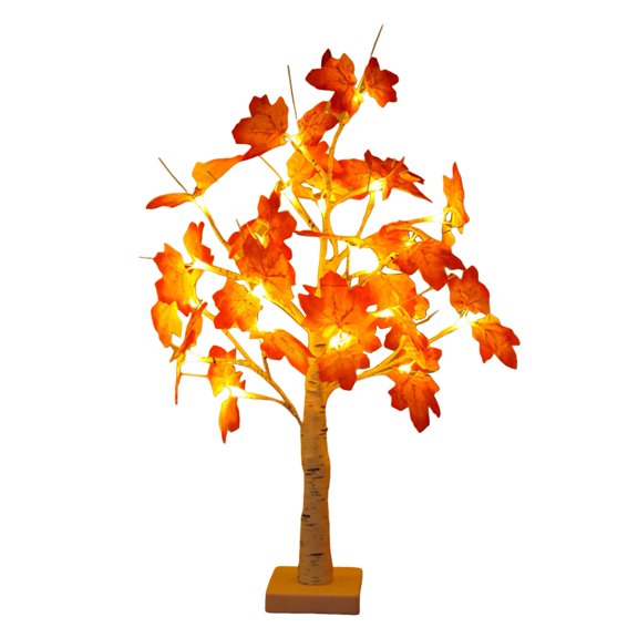 AOJA Maple Leaf Lighted Tree - Pre-Lit Fall Decor with Warm Glow Branches for Thanksgiving Table Centerpiece & Home Decor,B