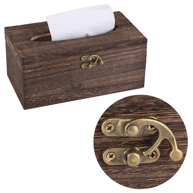 AOJA Wooden Tissue Box Paper Napkin Holder Dispenser Case Bathroom