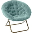 thumbnail image 1 of AOJDVE Faux Fur Saucer Chair, Foldable Comfy Bedroom Chair, Cozy Dorm Lounge Chair for Kids, Teens, and Adults, X-Large, Blue, 1 of 17