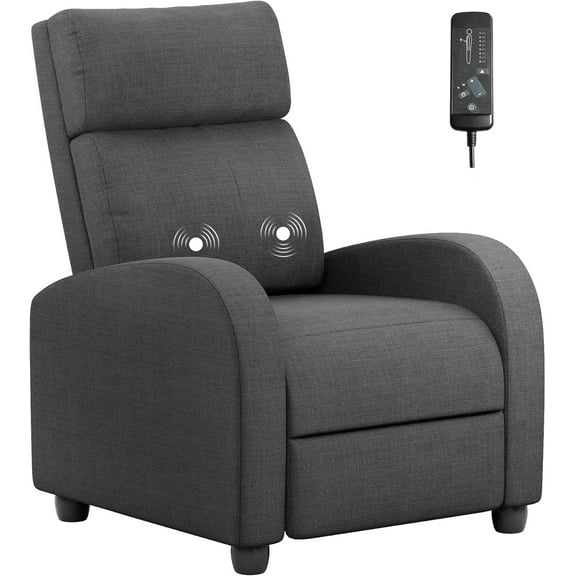 AOJDVE Recliner Chair, Recliner Sofa for Adults, Recliners Home Theater Seating with Lumbar Support, Reclining Sofa Chair for Living Room (Fabric, Dark Grey)