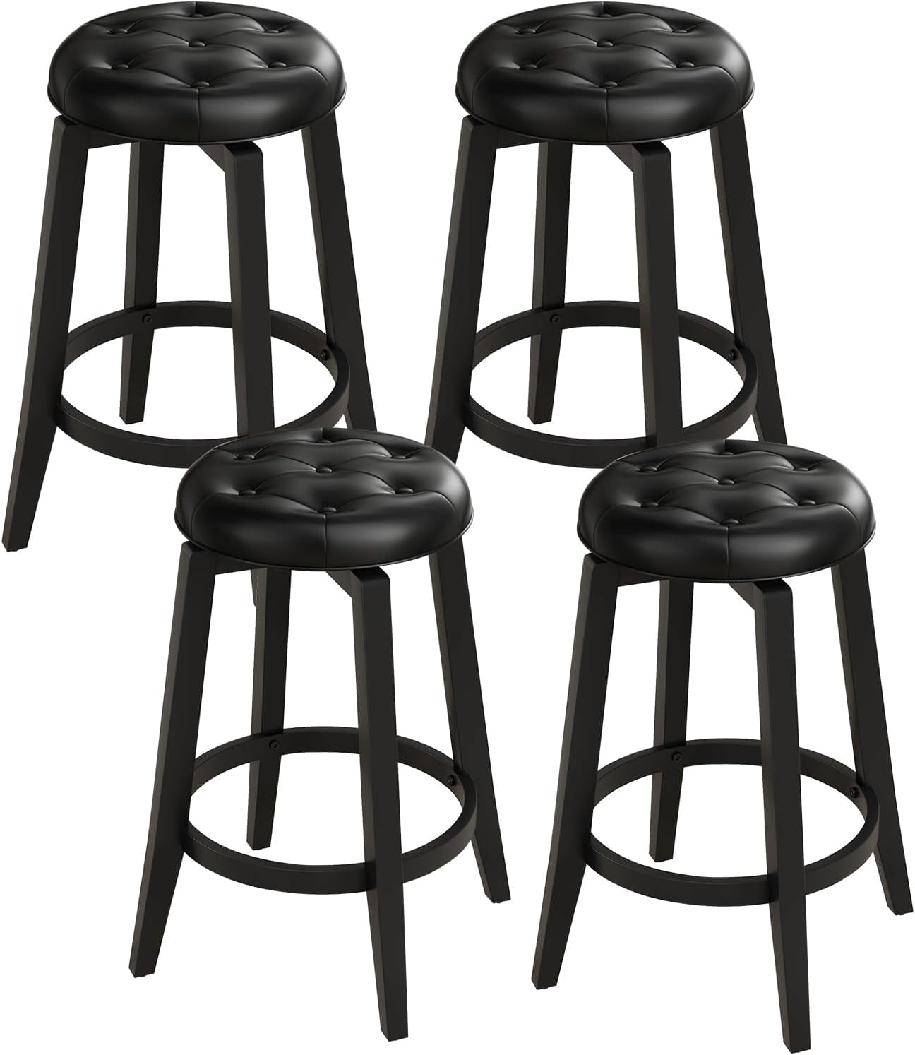 AOJDVE Swivel Bar Stools Set of 4, 26-Inch Counter Height Stools with ...