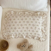 AOJIM Muslin Toddler Pillow Case for 13"x18" Pillow|Soft Breathable Pillow Cover|Toddlers Kids Pillowcases for Boys Girls| Envelope Closure| 1 Pack|Azalea Pattern| 12"X20"