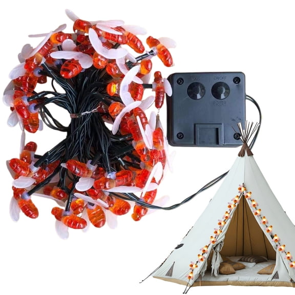 AOKAILA Honey Bee Solar Lights Honey Bee LED String Lights Solar 16Ft Warm White Waterproof LEDs Garden Decor Ambient Lighting for Patio Yard Wedding Party Decorations elegant