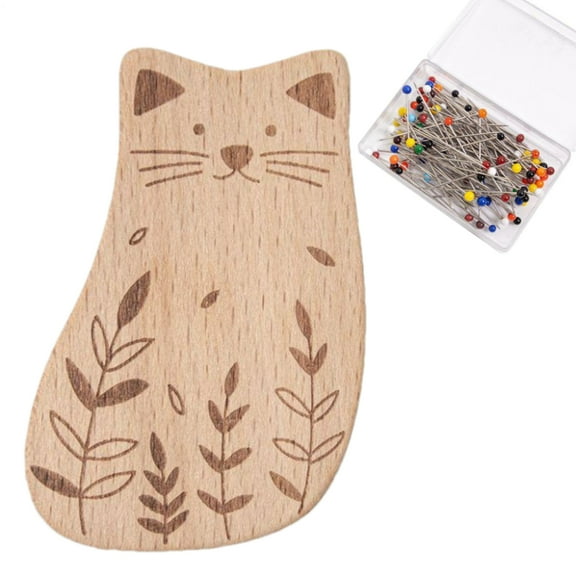 AOKAILA Magnetic Pin Holder for Sewing Cute Magnetic Pincushions for Sewing Wooden Animal Shape Paper Clip Organizer with 100 Pins Multi-Purpose Pincushion for Crafting Tailoring Quilting bearable