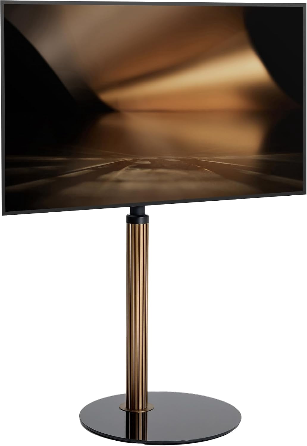 AOKCOS Grilux Series Floor TV Stand for 32–65 Inch TVs, Gold, Swivel & Tilt