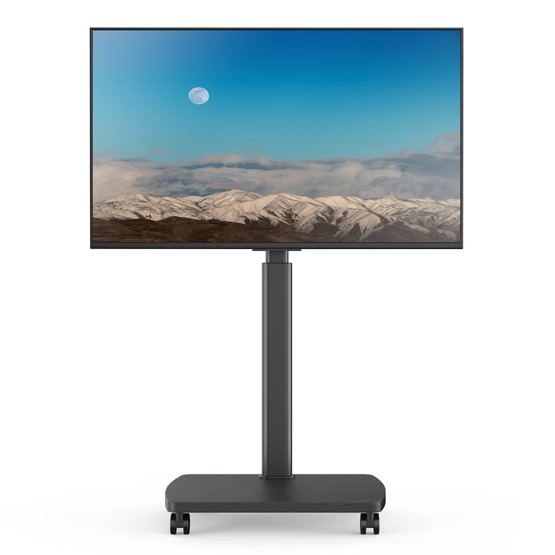 AOKCOS Portable Mobile TV Stand on Wheels, 8-Level Height Adjustable