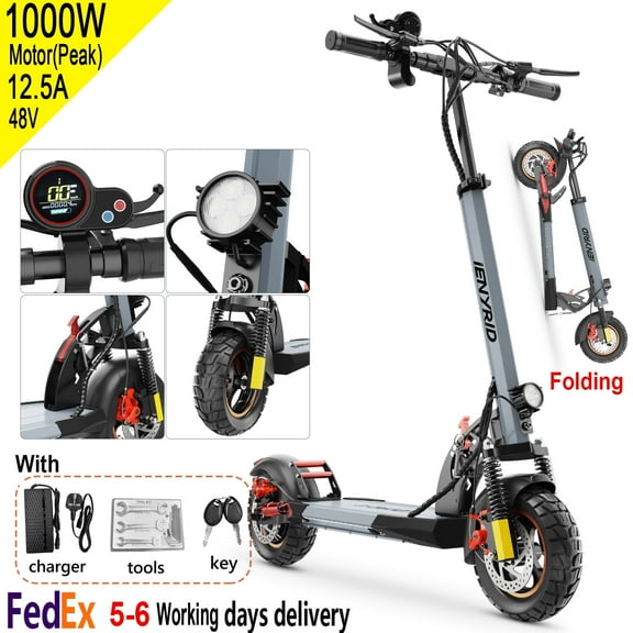 iENYRID Adult Electric Scooter,20 Miles Range,28 MPH Top Speed,800W Foldable Commuting E-Scooter with Double Braking 48V 10'' Folding Off-Road Light eScooters,Gift Giving,Holiday Gifts,Fast Selivery