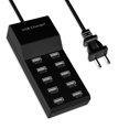 thumbnail image 1 of AOKESI 10-Port USB Charging Station USB Charging Hub with Rapid Charging Auto Detect Tech Family-Sized Smart Multi USB Ports for Smart Phone Tablet Laptop Computer, Black, 1 of 6