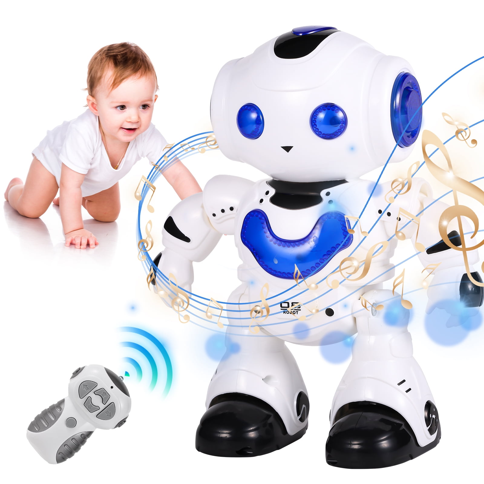 AOKESI Kids RC Robot Toy, Smart Remote Control Dancing Robot for Kids