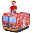 thumbnail image 1 of AOKESI Pop Up Play Tent Foldable Fire Truck Tent with 3 Openings, Indoor Outdoor Kids Pretend Playhouse Toys for Toddlers (Fire Car), 1 of 6