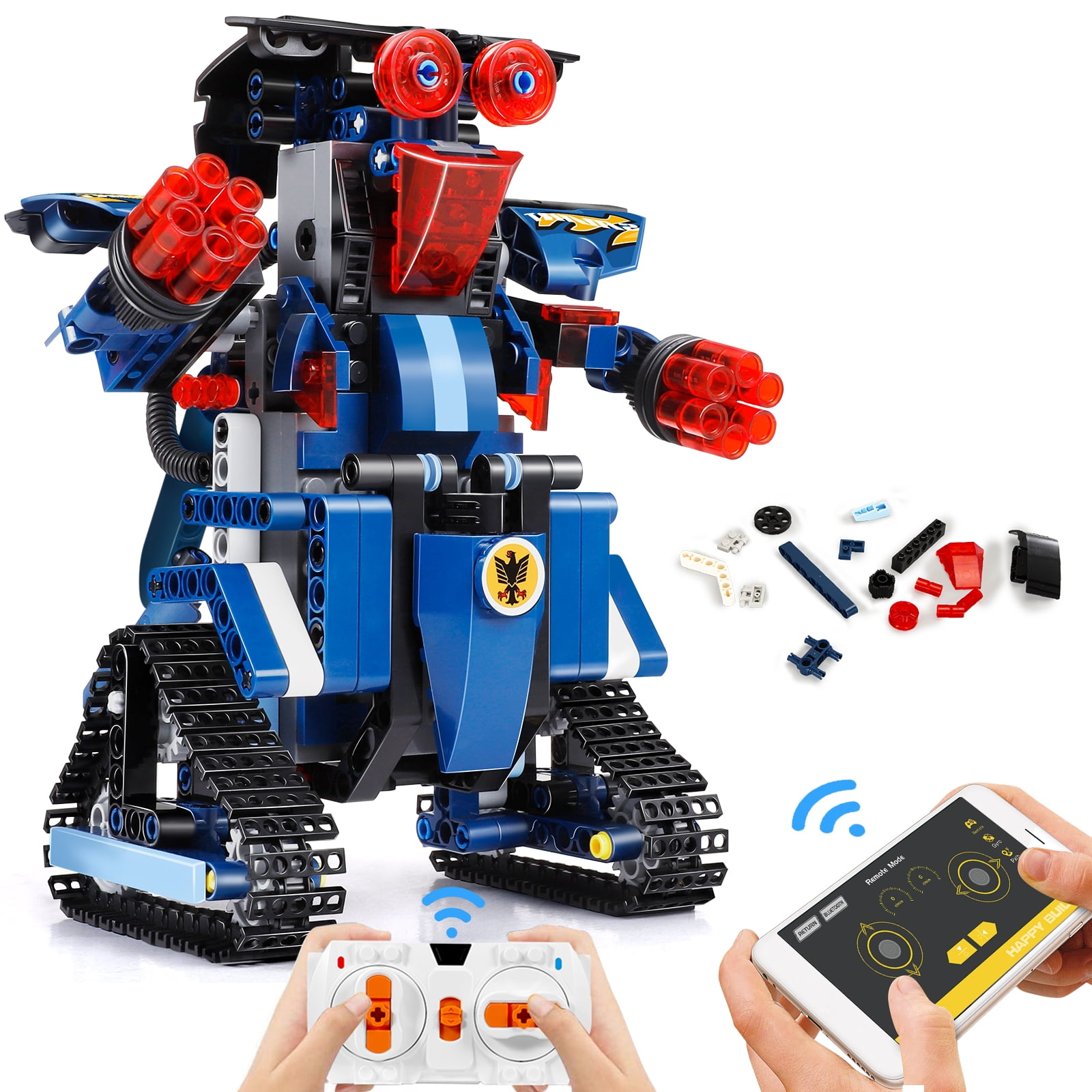Stem Robot Building Block Toys for Kids,OKK Remote and App Controlled Engineering Science Educational Assembling Learning Kits Intelligent