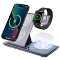 thumbnail image 1 of AOKESI Wireless Charging Station, 3 in 1 Wireless Charger with 18W Adapter, 15W Fast Wireless Charging Dock Fit for iPhone 15 14 13 12 11 Pro Max Plus, iWatch 8 7 6 5 4 3, AirPods 3 2 Pro, Black, 1 of 6