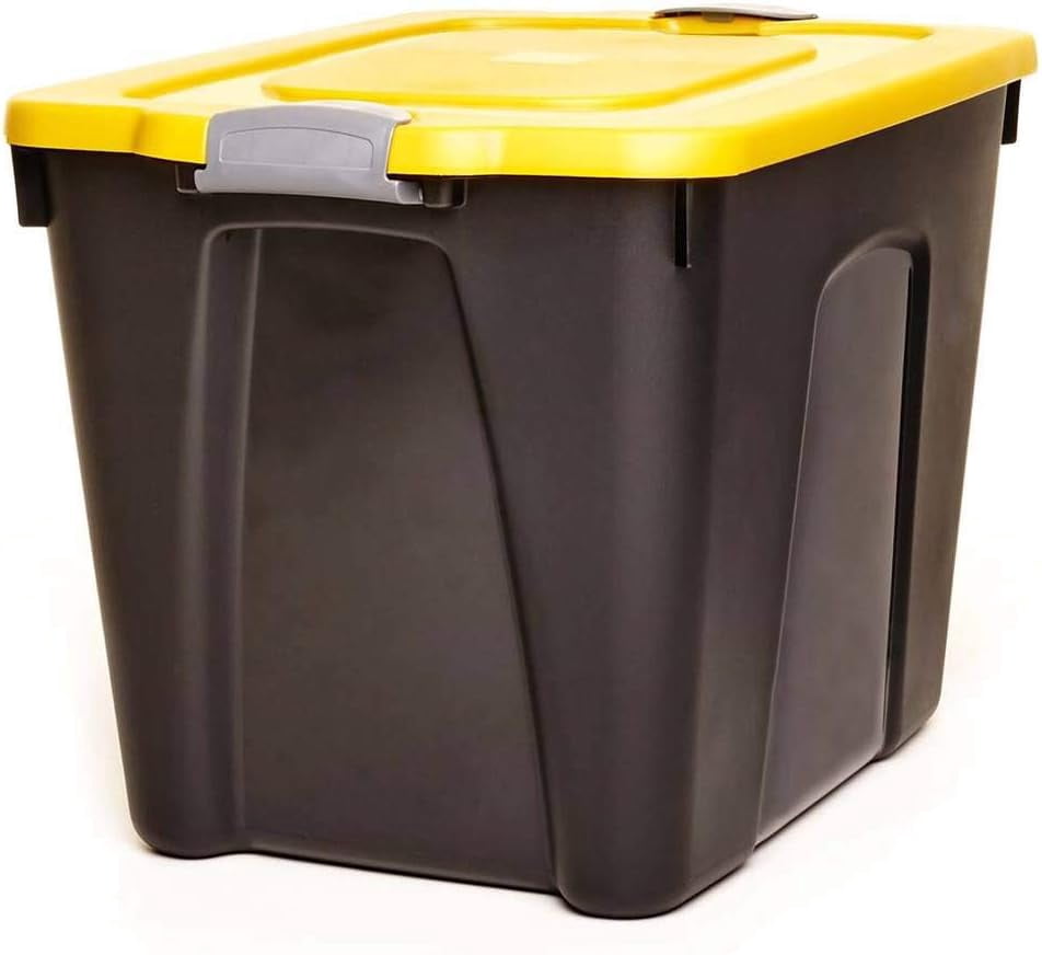 Stackble Yellow Container AOKHNBF 34-Gallon Durabilt Plastic Stackable Home Office Garage ...