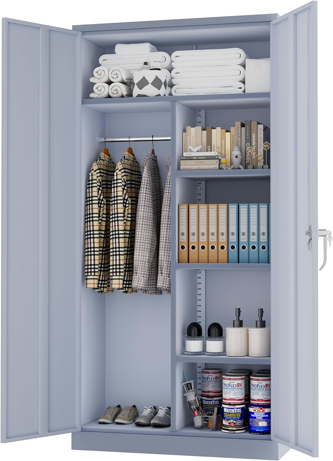 AOKHNBF Metal Cabinet with Locking Doors 72