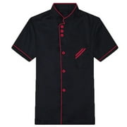 AOKID Chef Coat,Unisex Short Long Sleeve Chef Jacket Coat Hotel Kitchen Service Uniform Workwear