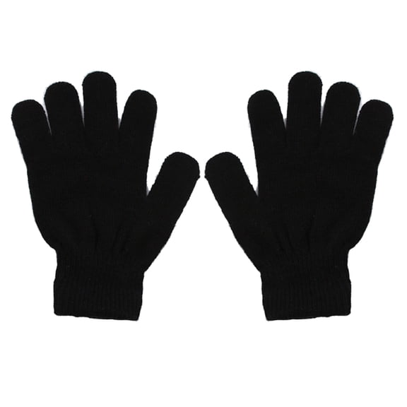 AOKID Gloves Black,Gloves Solid Color Multi-use Acrylic Unisex Full Finger Warm Mittens for Winter