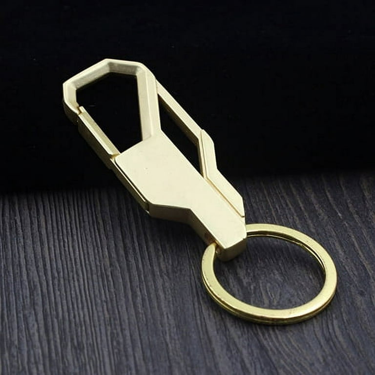 Aokid Key Ring,Simple Design Durable Zinc Alloy Car Key Ring Chain Men's Business Key Chain, Size: One size, Gold