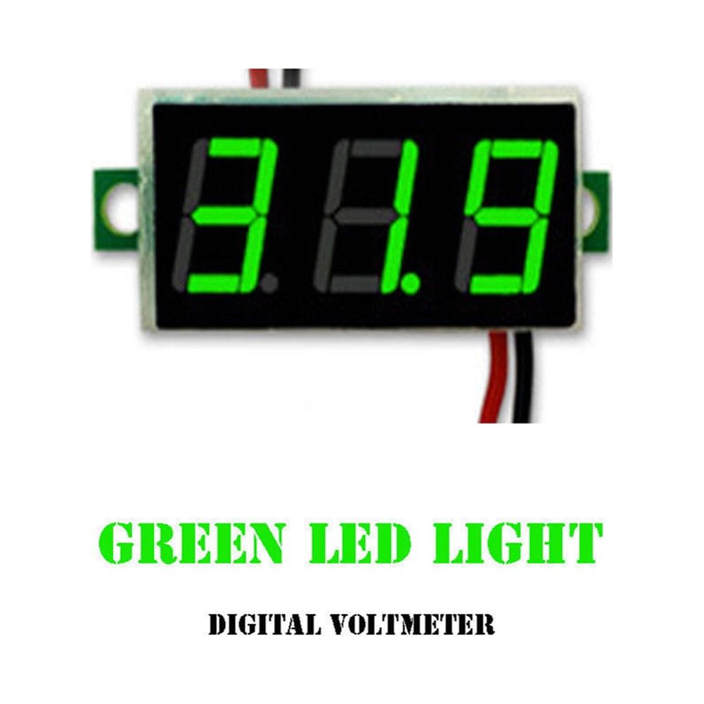 AOKID Voltmeter Panel,Mini DC 2.530V LED 3Digital Display 2 Wires