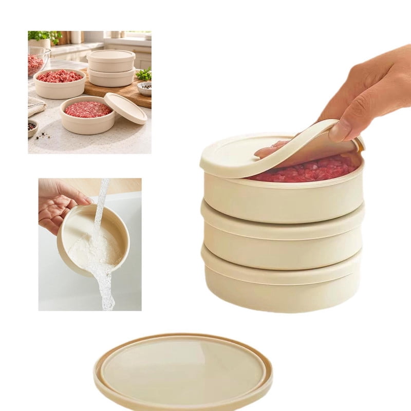AOKISEN 5 Pcs Silicone Food Storage Containers with Lids, Burger Mold ...