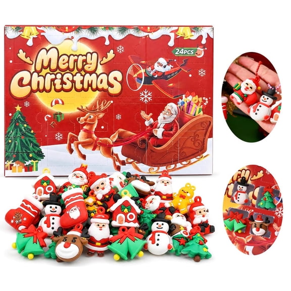 AOKISEN Christmas Advent Calendar 2026, 24 Days Countdown with Cute Hanging Figure Ornaments, Santa Snowman Tree Decor, Holiday Gift