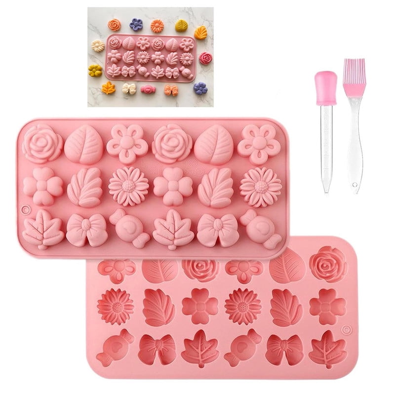 AOKISEN Flower Silicone Candy Mold, Floral Chocolate Gummy Mold with ...