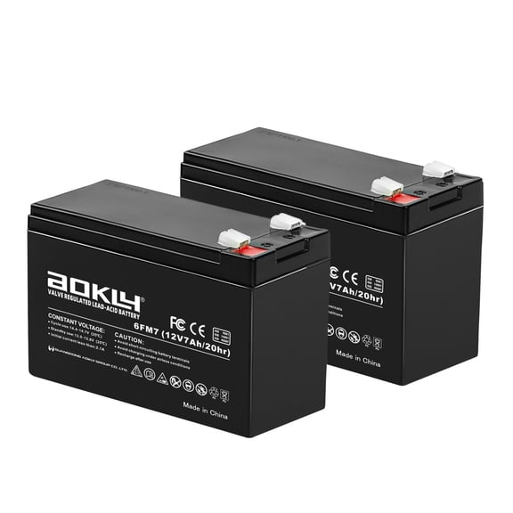 AOKLY 12V 7Ah Replacement Battery 6fm7 Rechargeable Sealed Lead Acid Battery SLA AGM Power Source Maintenance Free, 2 Pack