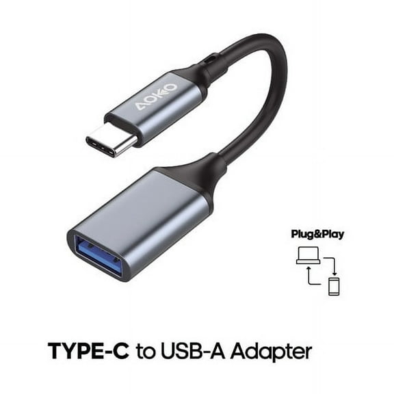 AOKO Type C to USB-A Adapter High-Speed USB 3.0, Compact & Durable