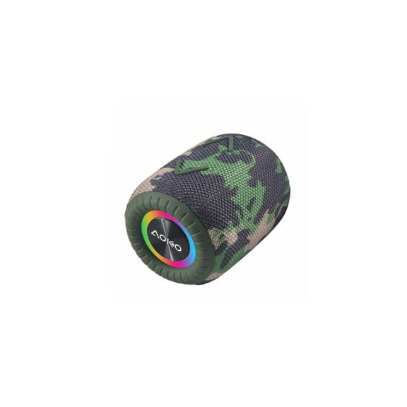 AOKO Wireless Bluetooth Speaker with TWS (Set of 2) - Portable & IPX6 Water Resistant (Camo)