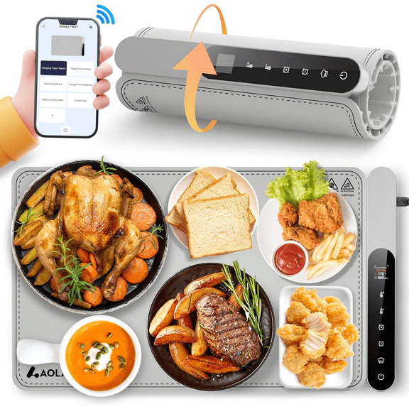 AOLADY Electric Food Warmer Tray, Portable Heater Food Mat for Home & Office, 23.6 in x 15 in