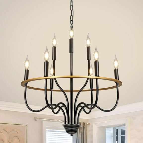 AOLALA 9 Light Lantern Ceiling Light,Black Farmhouse Chandeliers Hanging Candle Chandelier for Dining Room Light Fixture Bedroom Foyer Hall Kitchen Living Room and Entryway