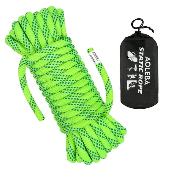 AOLEBA 10.5 mm Static Climbing Rope 10M(32ft) 20M(64ft) 30M(96ft) 50M(160ft) 70M(230ft) Outdoor Rock Climbing Rope, Escape Rope Ice Climbing Equipment Fire Rescue Parachute Rope