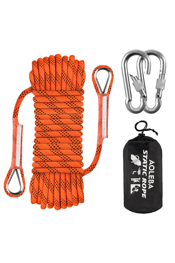 10.5 mm Static Climbing Rope 10M(32ft) 20M(64ft) 30M(96ft) 50M(160ft) 70M(230ft) Outdoor Rock Climbing Rope, Escape Rope Ice Climbing Equipment Fire Rescue Parachute Rope