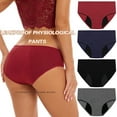 thumbnail image 1 of AOLIGEI 4 Pack Physiological Leakproof Menstrual Period Panties Fast Absorbent Underwear Women Briefs, 1 of 19